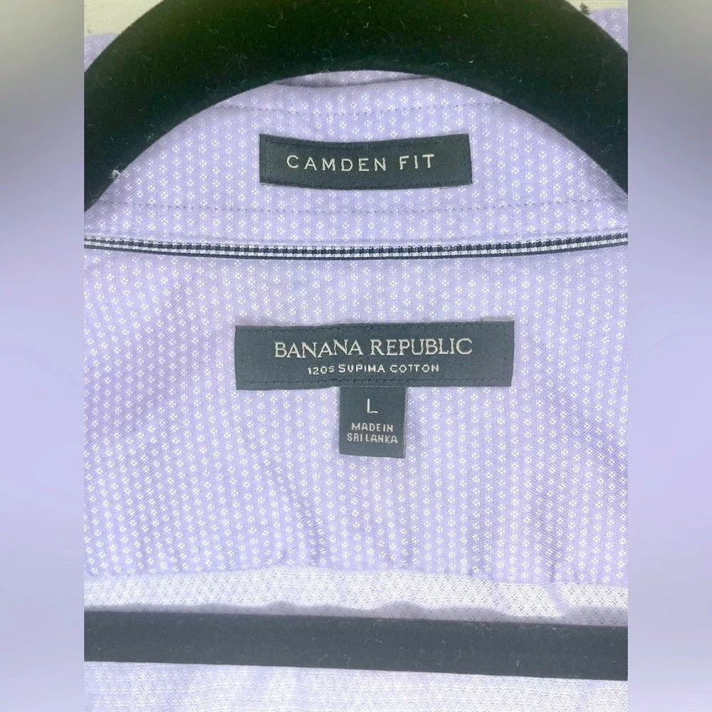 Banana Republic Purple‎ Button Down 120's Supima Cotton Long Sleeve Size Large